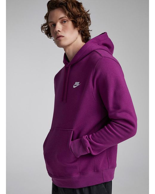 Nike Purple Sportswear Club Fleece Hoodie for men