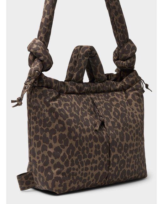 ölend Brown Ona Leopard Padded Tote Bag
