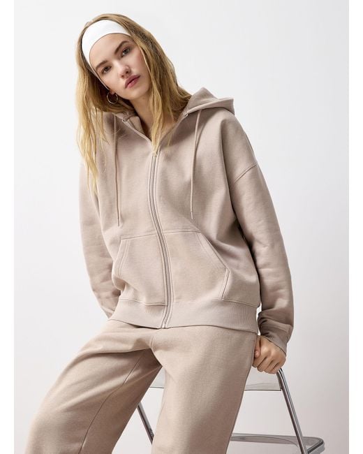 Twik Natural Thin Jersey Loose Zippered Hoodie
