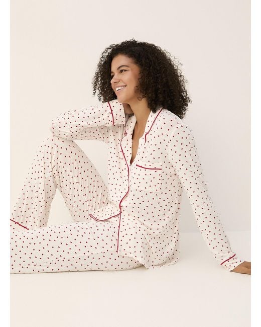 Miiyu Natural Plain Flowy Piped Pyjama Set