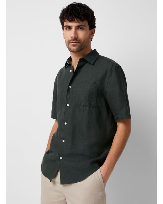 Le 31 Multicolor Solid Organic Linen Shirt Modern Fit for men