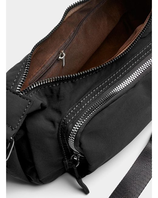 Le 31 Black Tactical Canvas Belt Bag for men