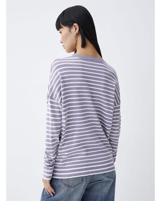 Twik White Oversized Striped Sweater