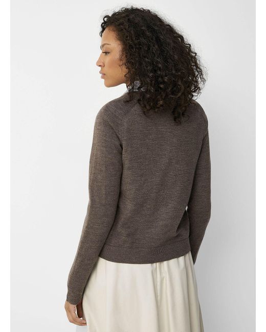 Contemporaine Gray Responsibly Sourced Merino Wool Crew
