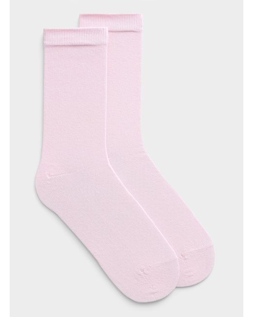 Simon's Pink Solid Comfortable Socks Made In Portugal