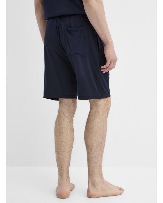 Le 31 Blue Solid Tm Modal Lounge Short for men