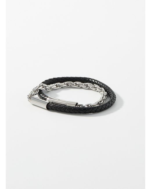 Le 31 Black Leather And Chain Double for men