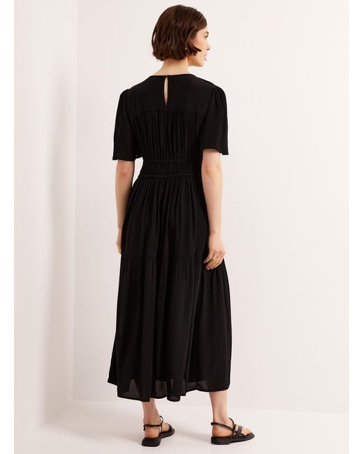 Soaked In Luxury Black Brielle Ruched Waist Tiered Dress