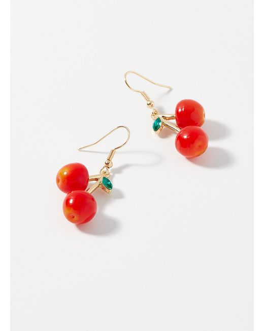 Simon's Multicolor Red Cherry Earrings