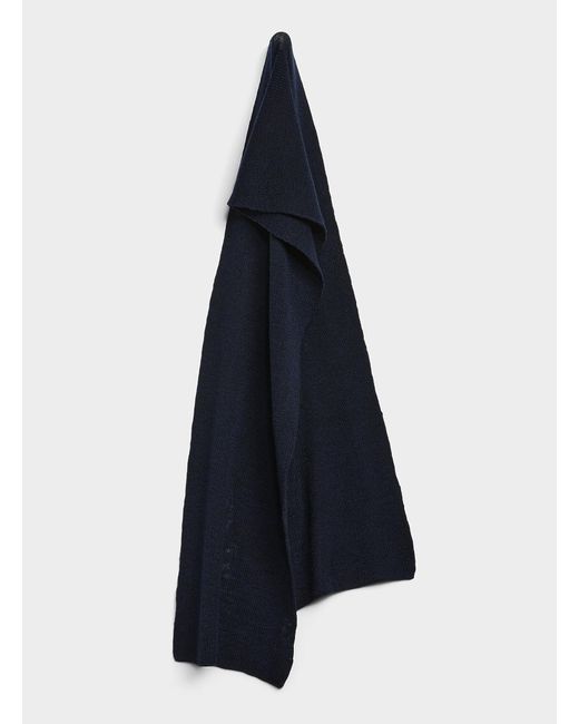 Le 31 Blue Solid 100% Merino Wool Scarf for men