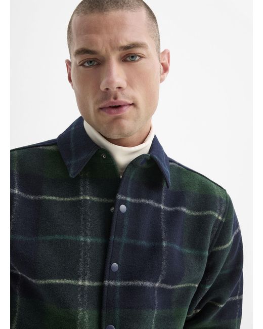 Le 31 Blue Check Felt Overshirt for men