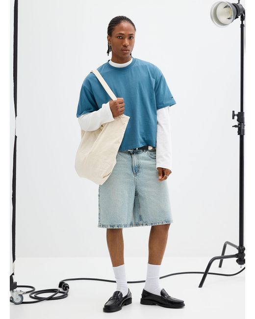 Papi Blue Small Logo Oversized T for men