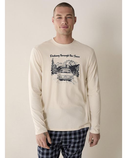 Le 31 Natural Festive Print Lounge T for men