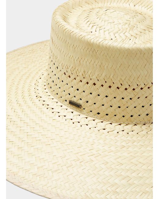 Brixton Openwork Detail Straw Hat in 