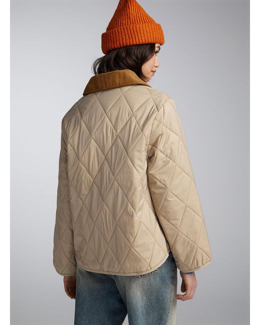 ONLY Gray Quilted And Corduroy Jacket