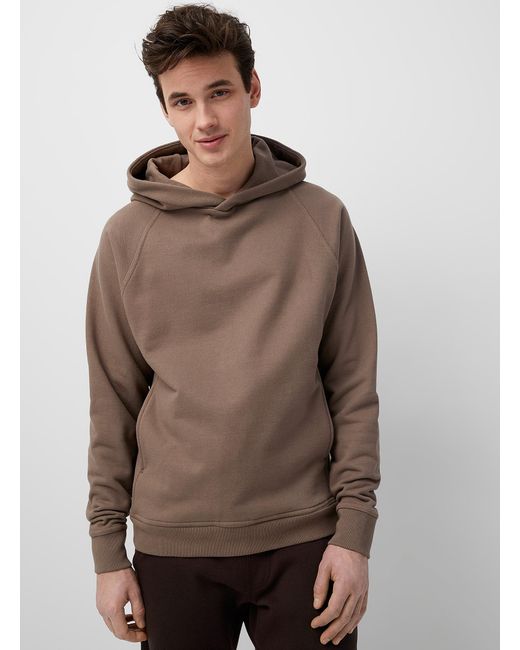 Le 31 Organic Cotton Hooded Sweatshirt Made In Canada in Light Brown