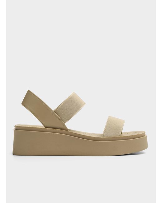 Steve Madden Natural Janice Elastic Straps Platform Sandals Women