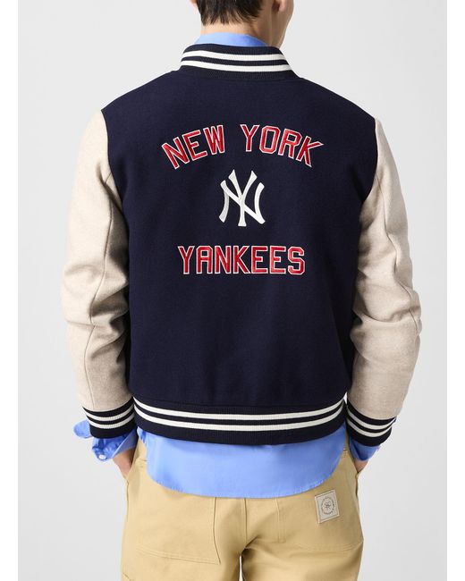Sporty & Rich Blue Homerun Wool Varsity Jacket for men