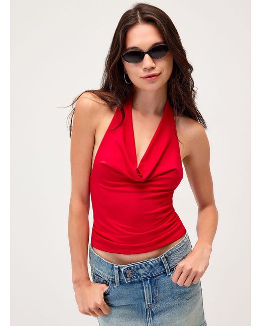 Twik Red Draped Halter