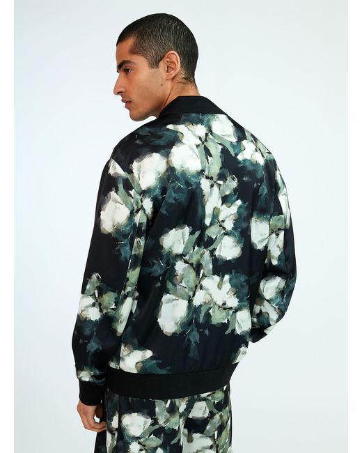 Le 31 Multicolor Satiny Abstract Painting Bomber Jacket Studio Capsule for men