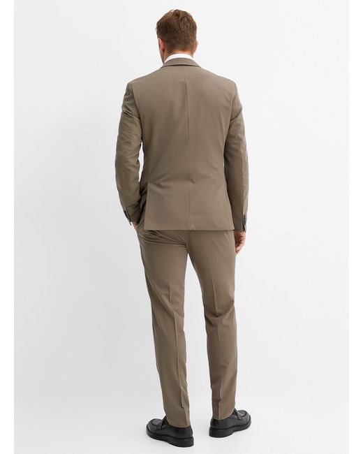 Jack & Jones Gray Solid Structured Twill Suit Slim Fit for men