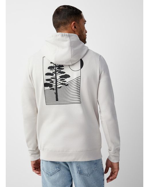 Tentree Gray Front And Back Print Hoodie for men