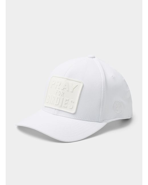 G/FORE White Coated Emblem Stretch Twill Cap for men