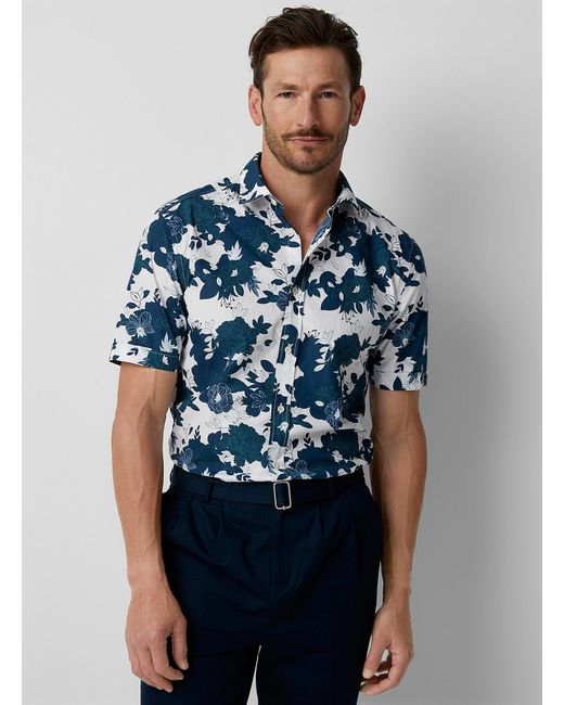 Olymp Floral Blue Shirt for men