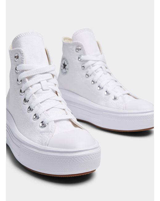 Converse White Chuck Taylor All Star Move High Top Platform Sneakers Women