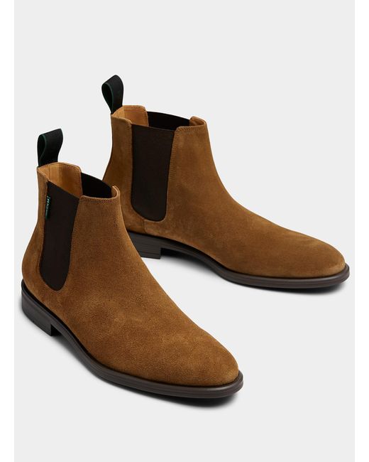 PS by Paul Smith Brown Cedric Suede Chelsea Boots Men for men