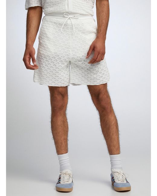 Coney Island Picnic White Resort Crochet Knit Short for men