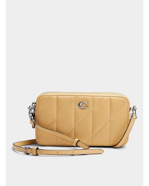 COACH Natural Kira Quilted Leather Cross
