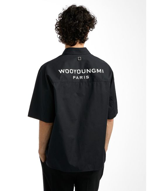 Wooyoungmi Black Oversized Poplin Shirt for men