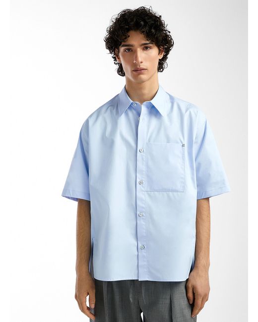 Wooyoungmi Blue Oversized Poplin Shirt for men