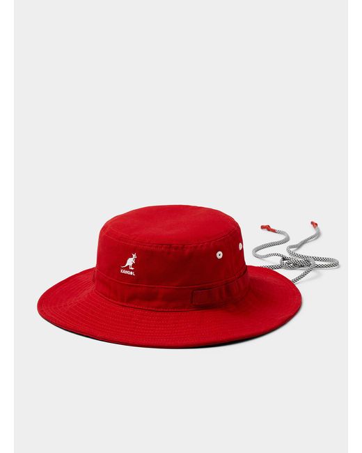 Kangol Red Small Logo Boonie Hat for men