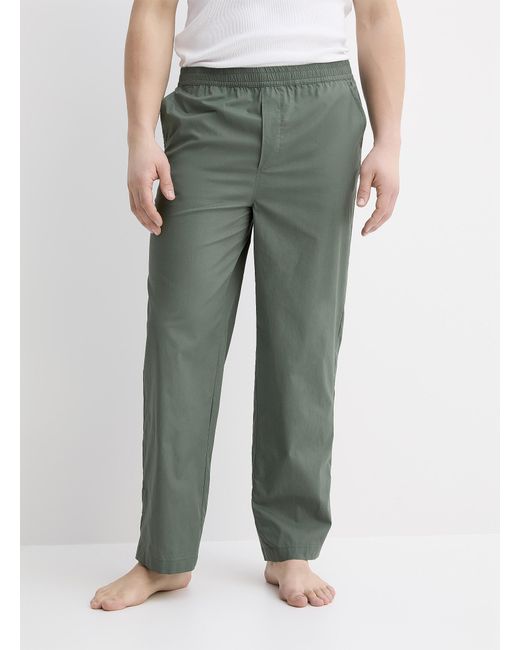 Le 31 Green Solid Poplin Pyjama Pant for men