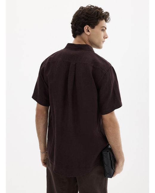 Le 31 Black 100% European Linen Short for men