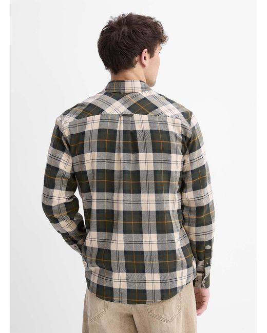 Le 31 Gray Check Flannel Shirt Comfort Fit for men