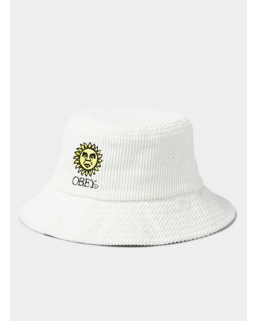 Obey Sunrise Corduroy Bucket Hat in Patterned White (White) for Men | Lyst