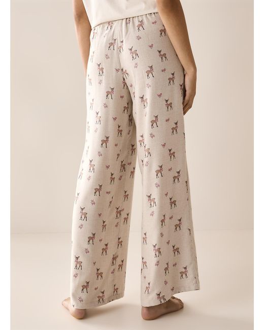 Miiyu Natural Cute Print Soft Flannel Lounge Pant