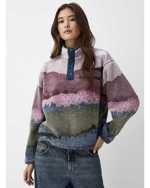 Twik Purple Printed Fleece Sweatshirt