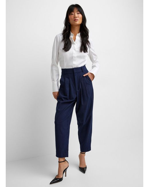 Icône Blue Touch Of Wool Pleated Balloon Pant