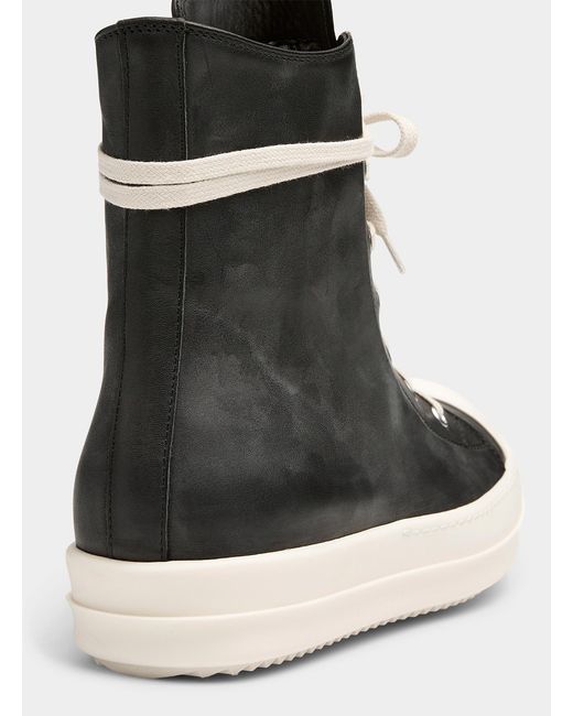 Rick Owens Black And White Leather High for men