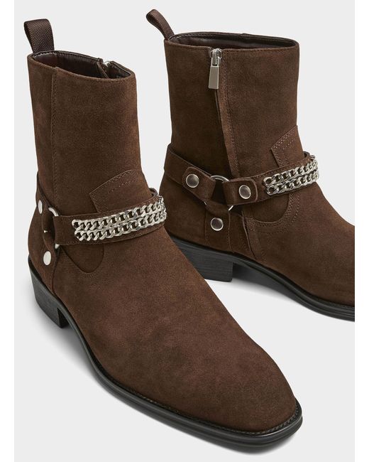 Steve Madden Brown Suede Elkmont Boots Men for men