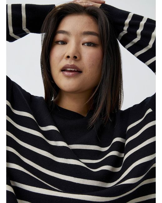 Twik Black Striped Block Sweater