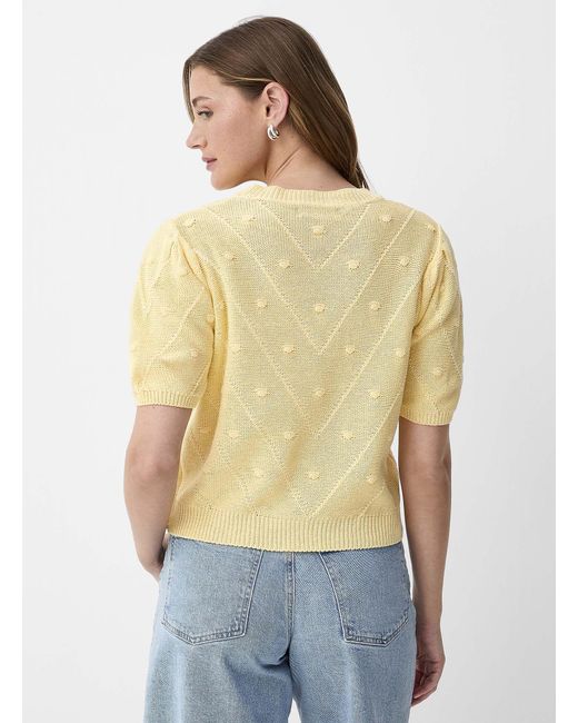 Contemporaine Natural Embossed Polka Dot Pattern Puff