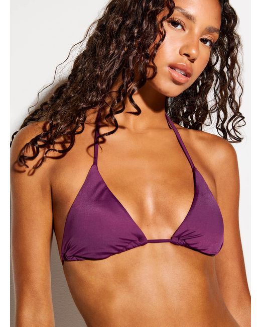 Simon's Brown Halter String Triangle Bra