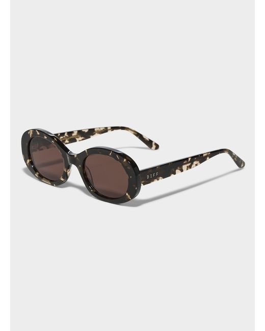 DIFF Brown Lainey Tortoise Oval Sunglasses
