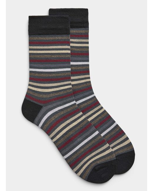 Lindbergh Black Pinstripe Bamboo Dress Socks for men