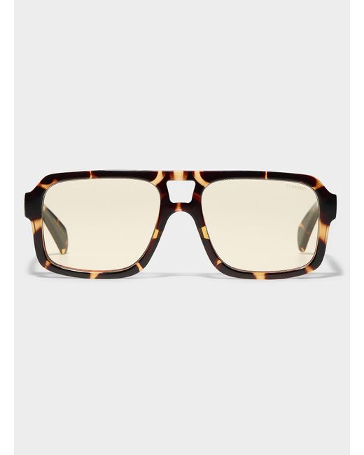 Komono Natural Falcon Tortoiseshell Aviator Sunglasses